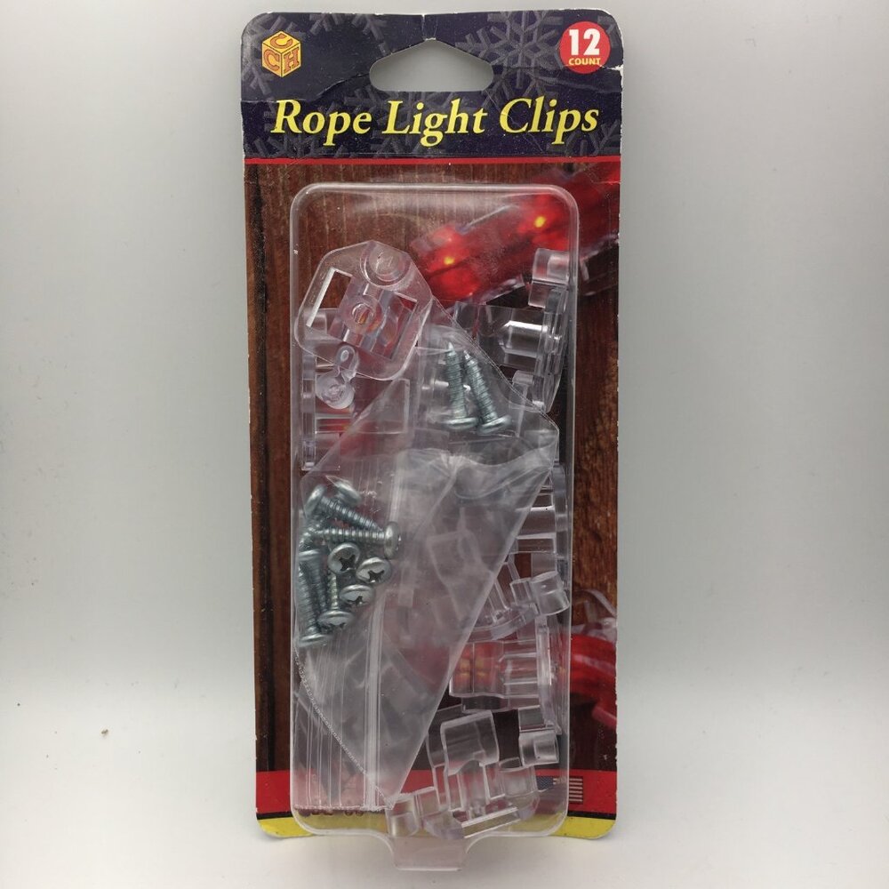 Commercial Christmas Hardware Rope Light Clips 12 Count Holiday Decoration Mount